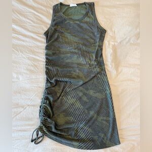 Green Camouflage Sleeveless Dress